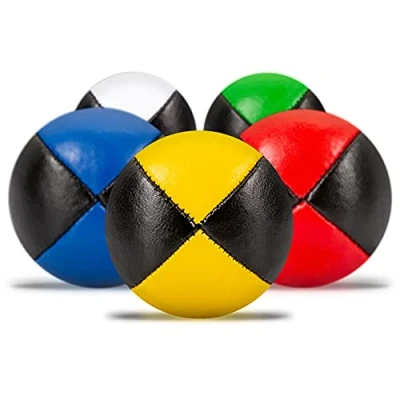 Abbildung von Diabolo Freizeitsport Jonglierbälle 5er Set, 62mm Jonglierball mit nachhaltiger Vogelhirse gefüllt, wasserabweisendes Kunstleder, für Kind &amp; Anfänger