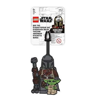 Abbildung von Lego Star Wars Silikon Gepäckanhänger für Reisen, Koffer, Rucksack Der Mandalorianer mit Grogu. Ungiftig und geruchlos, beschreibbarer Oberfläche zur ID Identifizierung.