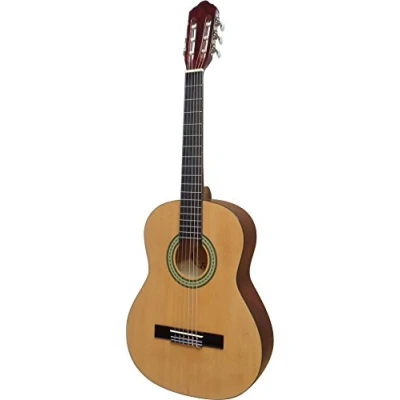 Abbildung von 3/4 GITARRE KONZERTGITARRE FÜR LINKSHÄNDER JUGENDGITARRE CLASSIC NATUR MATT MENSUR 58,5cm BODEN u. ZARGE MAHAGONI C8 linkshand