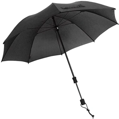 Abbildung von EuroSCHIRM Stockregenschirm &quot;Swing handsfree, schwarz&quot;, verlängerbarer Schaft, handfrei tragbar