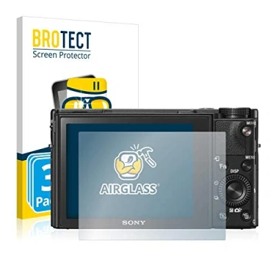 Abbildung von BROTECT Schutzglas für Sony Cyber Shot DSC RX100 V (3 Stück) Schutzfolie Panzer Folie Glas [Extrem Kratzfest 9H, Anti Fingerprint,