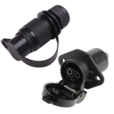 Abbildung von AOHEWEI 3 poliger Stecker und für Anhänger, 12 V, Wege, LKW, Buchse Wohnwagen, Semi andere Nutzfahrzeuge