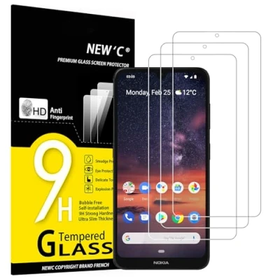 Abbildung von NEW&#039;C 3 Stück, Panzer Schutz Glas für Nokia 3.2, Frei von Kratzern, 9H Härte, HD Displayschutzfolie, 0.33mm Ultra klar, Ultrabeständig