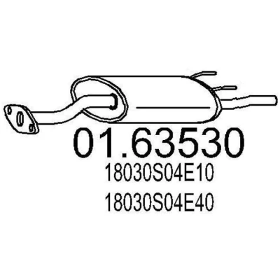 Abbildung von MTS 01.63530 Endschalldämpfer 1090 HONDA: CIVIC 6 Coupe, 5 Stufenheck