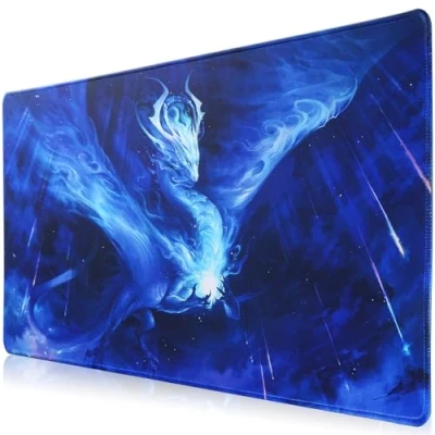 Abbildung von XXL Gaming Mauspad,Jahosin Erweitertes Mauspad,genähte Kanten,2mm,rutschfeste Gummibasis,90x40cm,Schreibtischunterlage für Gaming/Büro/Geschäft 90x40 Bluedragon