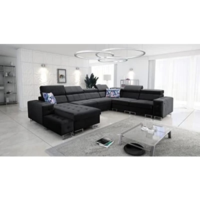 Abbildung von All4All Ecksofa Hugo VIII cm 362x288cm Schlaffunktion Bettkasten U Form Couch Eckcouch Schlafsofa Sofaeck Bett Wohnlandschaft Magic Velvet 2219 Seite Links 26