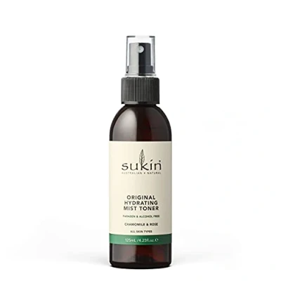 Abbildung von Sukin Signature feuchtigkeitsspendendes Tonic Spray, 125ml, klärt und erfrischt müde Haut, mit Rosenwasser Kamille, für Gesicht, Hals Körper, vegan