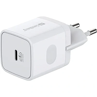 Abbildung von Sandberg USB C AC Charger PD20W, Ladegerät, Schnellladestecker für Geräte, 1x Anschlüsse, EU Netzstecker, Kompakter PD Ladeadapter Handy Kamera Tablet Smartphone