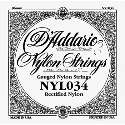 Abbildung von D&#039;Addario NYL034 Einzelsaite Konzertgitarre Rectified Nylon 034 umwickelt silber
