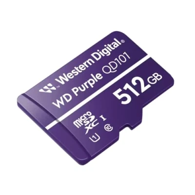 Abbildung von Western Digital WD Purple SC QD101 512GB Smart Video Surveillance microSDXC Card, Ultra Endurance bis zu 256 TBW