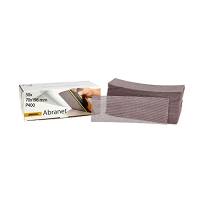 Abbildung von Mirka Abranet Netz Schleifstreifen 70x198 mm Klett / Korn P400 50 Stk zum Schleifen von Holz, Spachtel, Lack, Kunststoff 5415005041