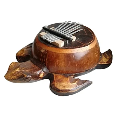 Abbildung von Wogeka Kalimba Schildkröte Daumenklavier aus Holz als Geschenk Idee zu Geburtstag Weihnachten zur Dekoration Musik Instrument Handarbeit