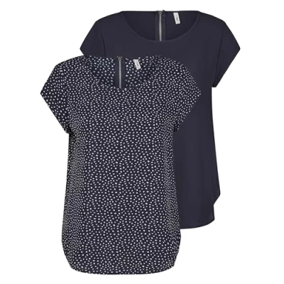 Abbildung von ONLY 2 PACK Bluse Night sky, Damen, Größe: 44, sky