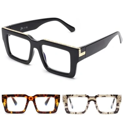 Abbildung von JM 3 Pack übergroße Quadratische Lesebrille für Damen Herren, Blaulichtfilter Brille mit Sehstärke +2.5