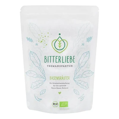 Abbildung von BitterLiebe® Teemanufaktur Basenkräuter Bio Basentee Kräutertee lose 100g tee mit Bitterstoffen I Brennnessel, Schafgarbe uvm. ca. 70 Tassen (100g)