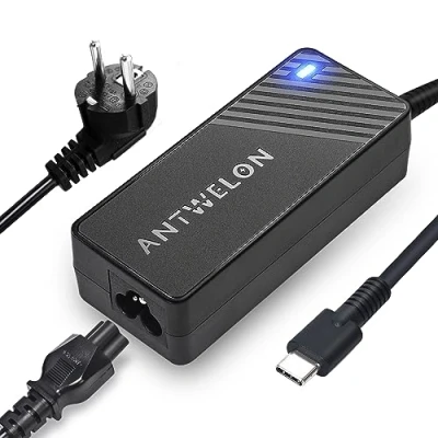 Abbildung von ANTWELON 65W 45W USB C Ladegerät Netzteil Type Ladekabel für Lenovo Thinkpad Yoga Chromebook HP Acer Asus Samsung MacBook pro Dell Latitude xps 13 Series 20V 3,25A Adapter