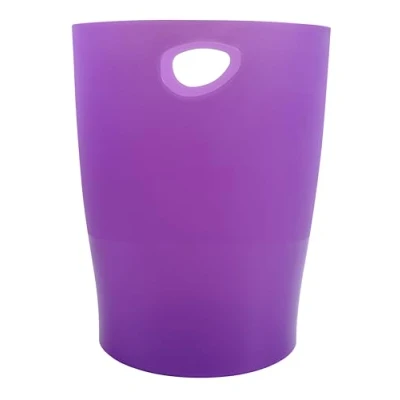 Abbildung von Exacompta 45319D ECOBIN Papierkorb 15 Liter mit Griffen. Eleganter und robuster Mülleimer im modernen Design violett