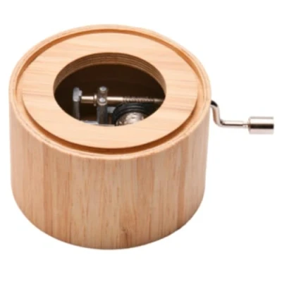 Abbildung von Spieluhr aus Bambus mit dem Folksong: Greensleeves music box von Kurbelwerk green line, Classic Edition, gerahmt