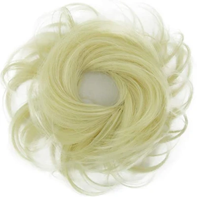 Abbildung von CAISHA Haarteil Haargummi Hochsteckfrisuren Voluminös Gewellt Unordentlich Kunstfaser DM13cm Platinblond G16C