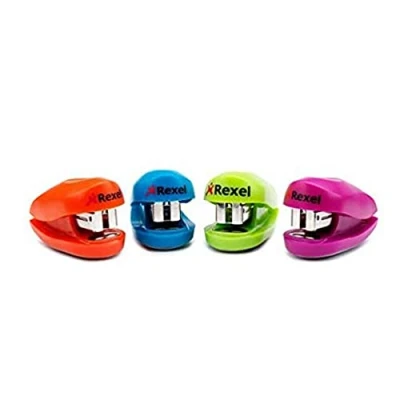 Abbildung von Rexel Buddy Mini Stapler, 10 Sheet Capacity, Fits in a Handbag, Includes Staples, Assorted Colours, 2100150, 1 Unit
