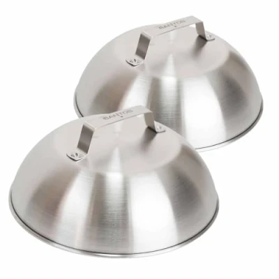 Abbildung von SANTOS Grillglocke Edelstahl 22 cm Perfekte Garhaube für geschmolzenen Käse, Cheeseburger, indirektes Garen, Räuchern &amp; Warmhalten Spülmaschinengeeignet