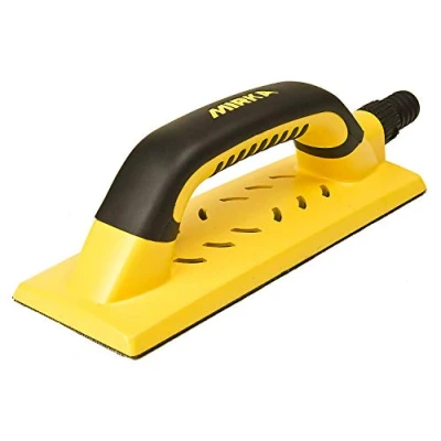 Abbildung von Mirka Handy Handschleifer mit Klett und Absaugung für 80x230mm Schleifstreifen, Schleifklotz zum Schleifen von Spachtel, Gips, Holz, Staubfreies Schleifen, 8391200111