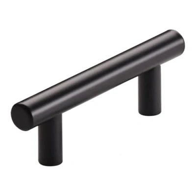 Abbildung von SO TECH® Möbelgriff Stangengriff G17 echt Edelstahlrohr Ø 12 mm inkl. Schrauben (1 St), Edelstahl schwarz, Bohrlochabstand 64 mm, Schubladengriff