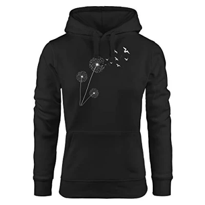 Abbildung von Neverless Hoodie Damen Pusteblume Vögel Dandelion Birds Kapuzen Pullover Kapuzenpulli Neverless®