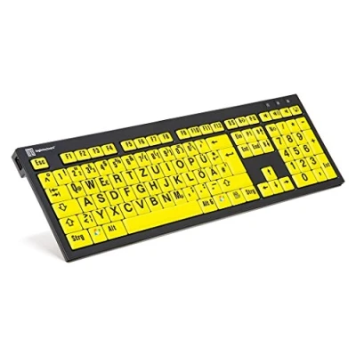 Abbildung von LogicKeyboard LKB LPBY BJPU DE Slimline Tastatur XL Print Black on Yellow PC Nero