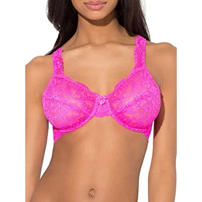 Abbildung von Smart &amp; Sexy Damen Signature Lace Unlined Underwire Bra BH, Undurchsichtige, Medium Pink, 95E
