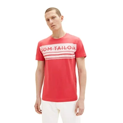 Abbildung von TOM TAILOR Herren 1037988 T Shirt, 31045 Soft Berry Red, M