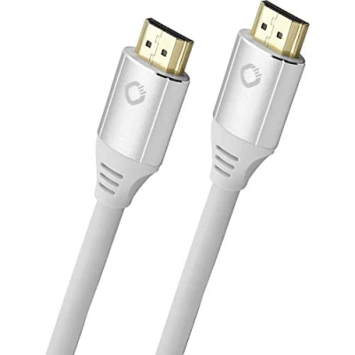 Abbildung von OEHLBACH Black Magic MKII 8K Ultra High Speed HDMI Kabel FUHD 60Hz 4320p / 4K 120Hz 2160p 48Gbit/s (21:9 Cinema, 3D, Dolby Vision, Dynamic HDR 10+, VRR, eARC, UHD2) 5 Meter Weiß