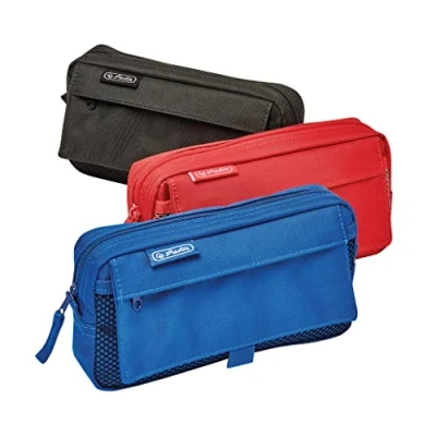Abbildung von 3 x Herlitz Federtasche Faulenzer mit 2 Außentaschen