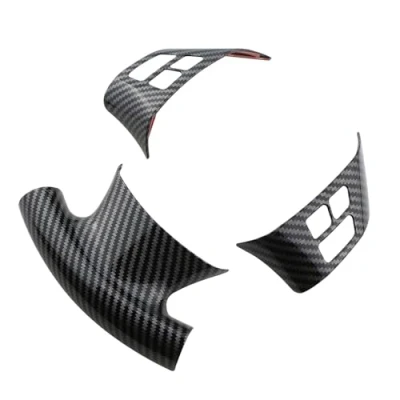 Abbildung von Innenraum Auto Zubehör Für X1 E84 3 Serie E90 2010 2013 Carbon Fiber Lenkrad Schalter Taste Rahmen Abdeckung Aufkleber Trim Styling Innen Zubehör(3Pcs)