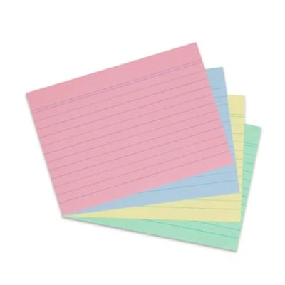 Abbildung von Herlitz 10836211 Karteikarte (A6, liniert) 200 Stück grün/gelb/rot/blau