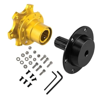 Abbildung von Auto Lenkradnaben Adapter, universell Lenkrad Schnellspanner Adapter Schnellwechsel goldfarben Schnellösemechanismus, Racing leicht abnehmbar