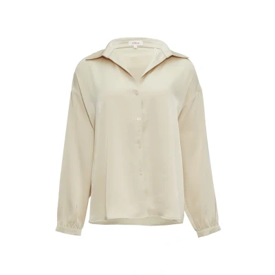 Abbildung von s.Oliver MIT Vausschnitt Hemdbluse, Damen, Größe: 36, Beige