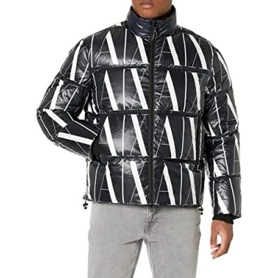 Abbildung von Armani Exchange Giacca Piumino Daunenjacke, Herren, Größe: XXL, Black icon allover