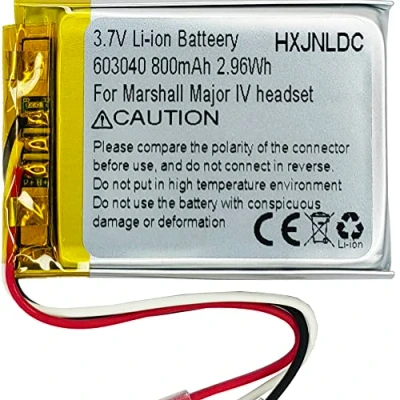 Abbildung von DC 3.7V 800mAh 603040 Wiederaufladbare Li Ionen Batterie für Marshall MID Major II III IV Bluetooth Kopfhörer VDL603040 SR603040
