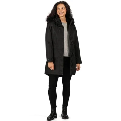 Abbildung von Regatta Damen Lexis Waterproof Breathable Taped Seams Lined Insulated Hooded Jacket Jacke, Schwarz, 36, xs