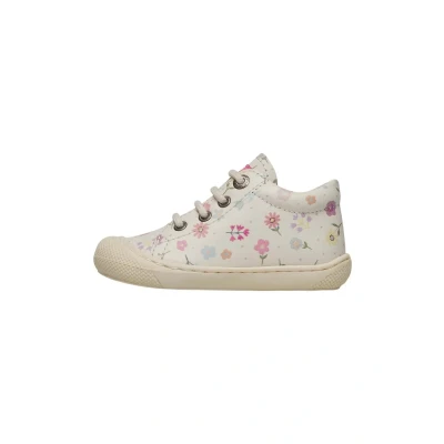 Abbildung von Naturino COCOON PR. BONNY MILK Lauflernschuh, Babyschuh, Schnürschuh, Barfußschuh mit buntem Print