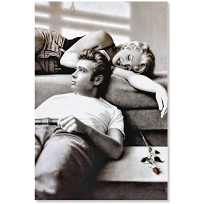 Abbildung von LBMED Leinwand Malerei Bild Marilyn Monroe Und James Dean für Bürodekoration Poster Wandkunst Bilder Drucke 23.6&quot;x35.4&quot;(60x90cm) Kein Rahmen