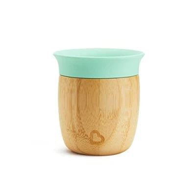 Abbildung von Munchkin Bambou Trinkbecherlernbecher, Trinkbecher für Babys und Kleinkinder ab 6 Monaten, Bambus Trinkbecher, Silikon Bambus, BPA frei, 360 Becherrand, 150 ml