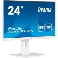 Abbildung von iiyama Prolite XUB2497HSN W1 60,5cm 23,8&quot; IPS LED Monitor Full HD 100Hz HDMI DP in/Out DaisyChain USB3.2 USB C Dock 65W LAN Slim Line Höhenverstellung Pivot AdaptiveSync weiß