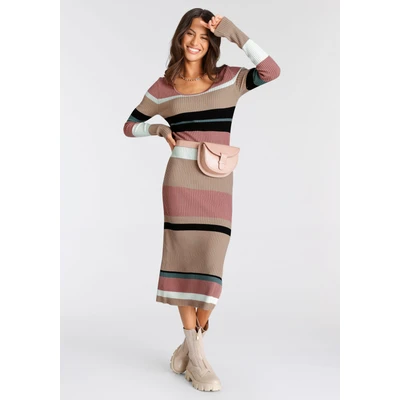 Abbildung von Laura Scott Strickkleid mit femininen Streifen