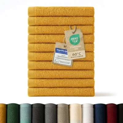 Abbildung von Blumtal Gästehandtücher 30x30cm weich und saugstark, Frottee (12 St), 12er 24er Set, 100% Baumwolle