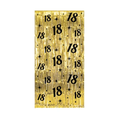 Abbildung von Tür vorhang 18 Jahre Gold Schwarz Classy 100x200cm pro Einheit
