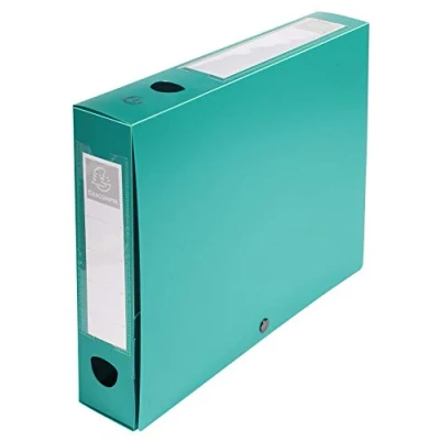 Abbildung von Exacompta 59633E Sammelbox OPAK 60mm mit Druckknopf aus blickdichtem Kunststoff für DIN A4 Archivbox Heftbox Zeichenbox Sammelmappe grün