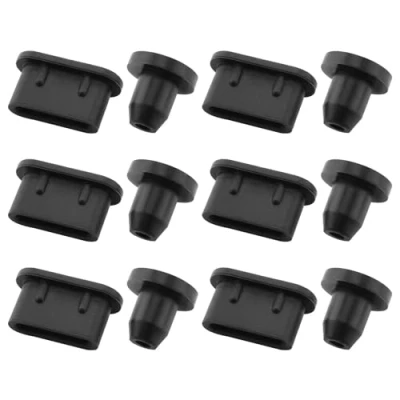 Abbildung von Be In Your Mind 6 Sets Gummi Staubschutzstecker Kompatibel mit Sony Walkman NW A300 Serie A306 A307 A100 A105 A105HN A106 A106HN A100TPS Schwarz