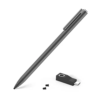 Abbildung von Adonit Dash 4 Stylus Eingabestift für iOS/Android [iPad/Android Tablet Stift, Extra Lange Akkulaufzeit, Palm Rejection, Austauschbare dünne Spitze, Kein Bluetooth erforderlich] Graphit schwarz